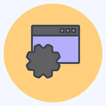 Icon Browser Configurations. suitable for Programming symbol. color mate styl 스톡 일러스트