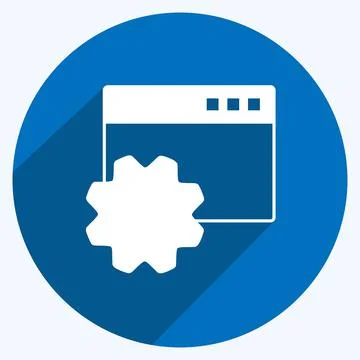 Icon Browser Configurations. suitable for Programming symbol. long shadow sty Stockillustratie