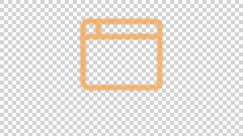 Icon browser is made of yellow grains of sand. Some grains of sand fall down. Stock Illustration