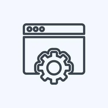 Icon Browser Settings. suitable for User Interface symbol. line style. simple Illustrazione stock