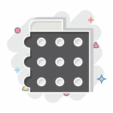 Icon Bubble Wrap. related to Plastic Product symbol. comic style. design ed.. Stock Illustration