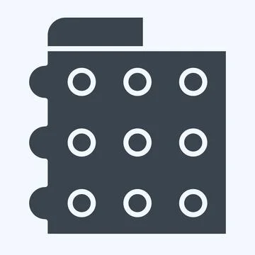 Icon Bubble Wrap. related to Plastic Product symbol. glyph style. design ed.. Stock Illustration