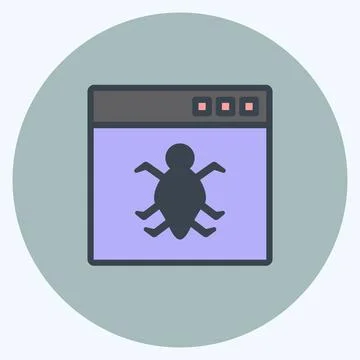 Icon Bug in Application. suitable for Programming symbol. color mate style. s Stock Illustration