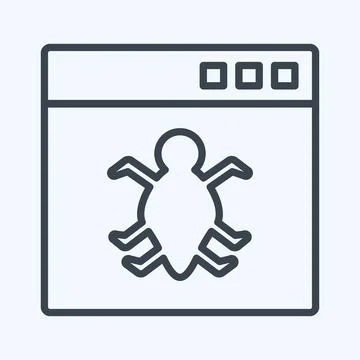 Icon Bug in Application. suitable for Programming symbol. line style. simple  Stock Illustration