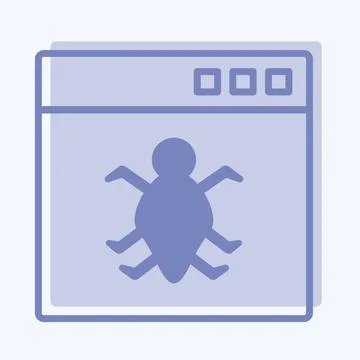 Icon Bug in Application. suitable for Programming symbol. two tone style. sim Stock Illustration