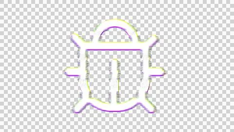 Icon bug is distorted. Glitch. Noise, chromatic aberration, geometric distortion 스톡 일러스트