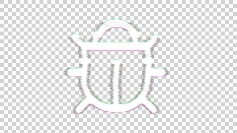 Icon bug is distorted. Glitch. Noise, chromatic aberration, geometric distortion イラスト素材