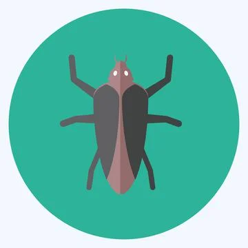 Icon Bug II. suitable for Animal symbol. flat style. simple design editable.  Stock-Illustration