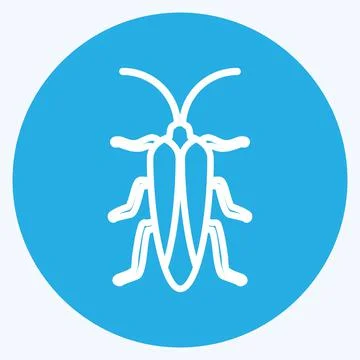 Icon Bug II. suitable for Animal symbol. blue eyes style. simple design edita Stock Illustration