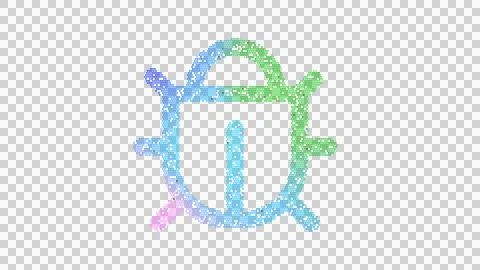 Icon bug is made up of LED square shapes. There are bright diodes and there are Stock Illustration