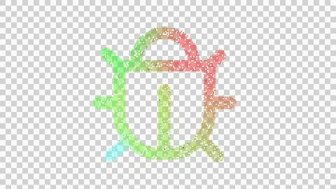 Icon bug is made up of LED square shapes. There are bright diodes and there are Stock Illustration