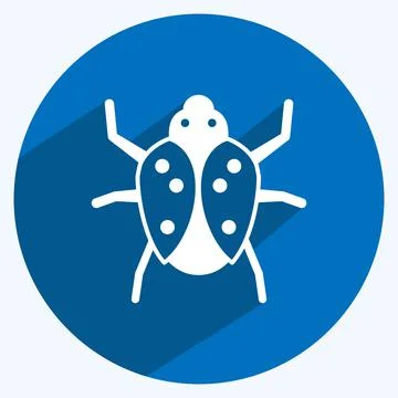 Icon Bug. suitable for Animal symbol. long shadow style. simple design editab Stock-Illustration