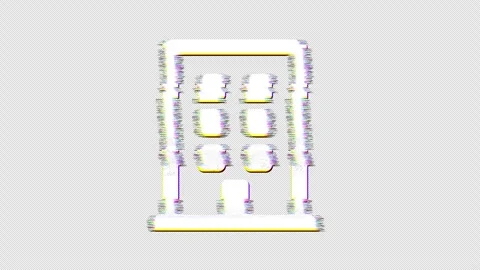 Icon building is distorted. Glitch. Noise, chromatic aberration, geometric Stock Footage 302049392