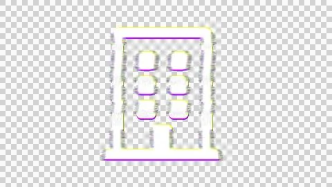 Icon building is distorted. Glitch. Noise, chromatic aberration, geometric Ilustración de archivo