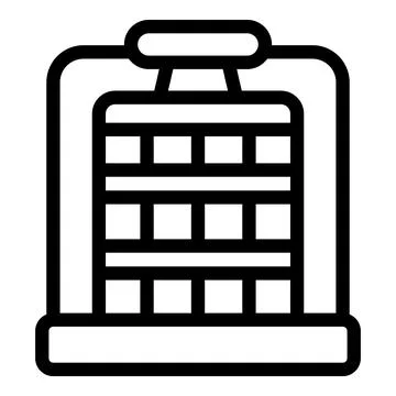 Icon of a building with multiple floors and an antenna on top Ilustración de archivo