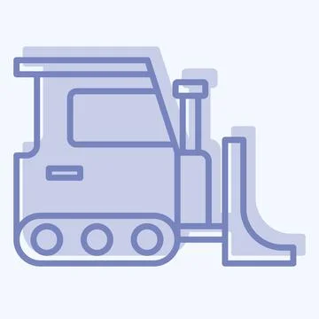 Icon Bulldozer. related to Building Material symbol. two tone style. simple.. Ilustración de archivo