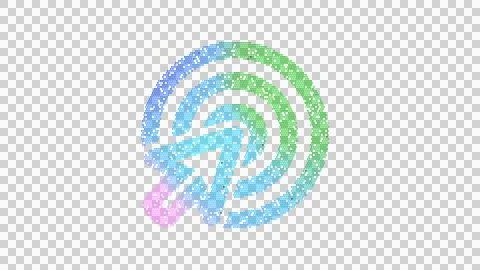 Icon bullseye pointer is made up of LED square shapes. There are bright diodes 스톡 일러스트