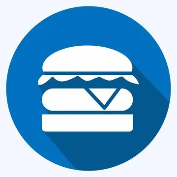 Icon Burger. suitable for Meat. long shadow style. simple design editable. de Stock Illustration