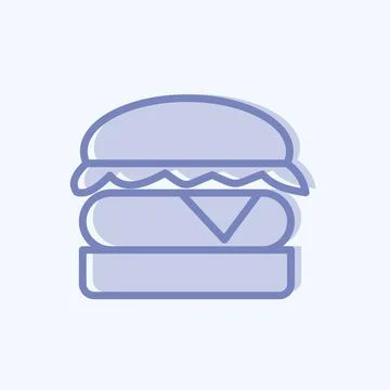 Icon Burger. suitable for Meat. two tone style. simple design editable. desig Stock Illustration