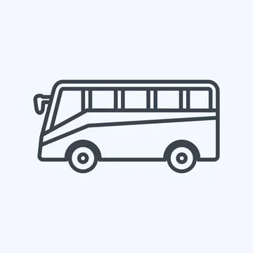 Icon Bus - Line Style - Simple illustration,Editable stroke Stock Illustration