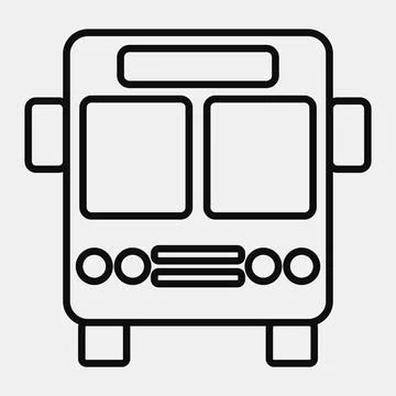 Icon bus. Transportation elements. Icons in line style. Good for prints, po.. イラスト素材