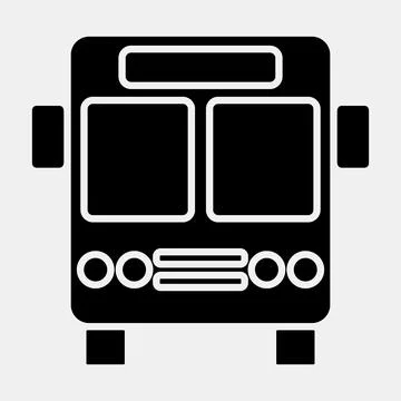 Icon bus. Transportation elements. Icons in glyph style. Good for prints, p.. イラスト素材