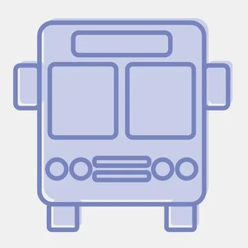 Icon bus. Transportation elements. Icons in two tone style. Good for prints.. イラスト素材