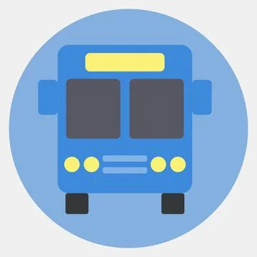 Icon bus. Transportation elements. Icons in color mate style. Good for prin.. イラスト素材