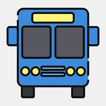 Icon bus. Transportation elements. Icons in filled line style. Good for pri.. イラスト素材