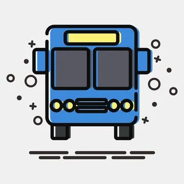 Icon bus. Transportation elements. Icons in MBE style. Good for prints, pos.. Stockillustratie