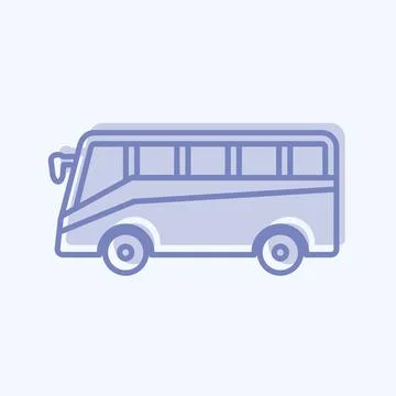 Icon Bus - Two Tone Style - Simple illustration,Editable stroke Stock Illustration