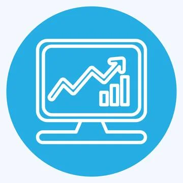 Icon Business Analytics. related to Machine Learning symbol. blue eyes styl.. Illustrazione stock