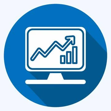 Icon Business Analytics. related to Machine Learning symbol. long shadow st.. 库存插图