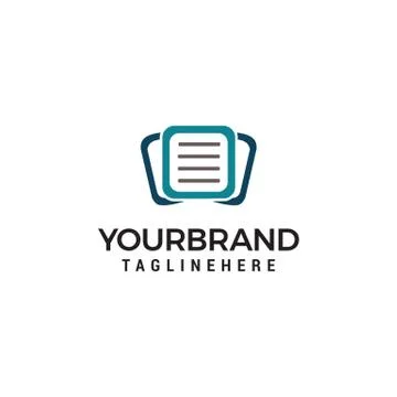 Icon for business document management services Logo template vector Stock Illustration