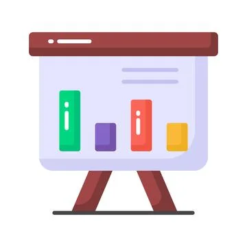 An icon of business graphical presentation, vector of statistical presentation 스톡 일러스트