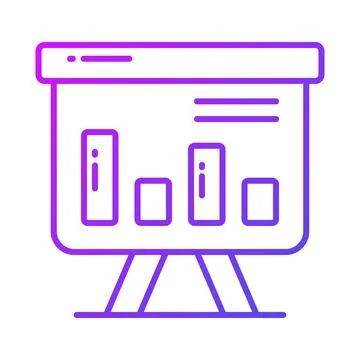 An icon of business graphical presentation, vector of statistical presentation 스톡 일러스트