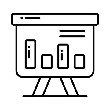 An icon of business graphical presentation, vector of statistical presentation Illustrazione stock