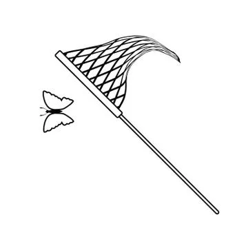 Icon of butterfly net Stock Illustration