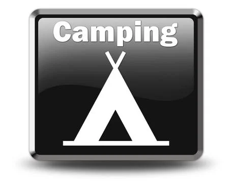 Icon, button, pictogram camping Illustrazione stock