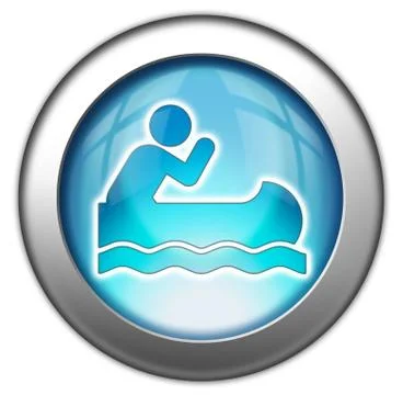 Icon, button, pictogram canoeing Illustrazione stock