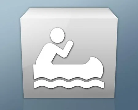 Icon, button, pictogram canoeing Illustrazione stock