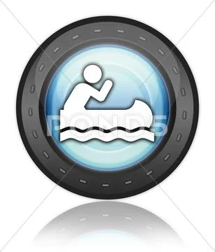 Icon, button, pictogram canoeing Stock Illustration