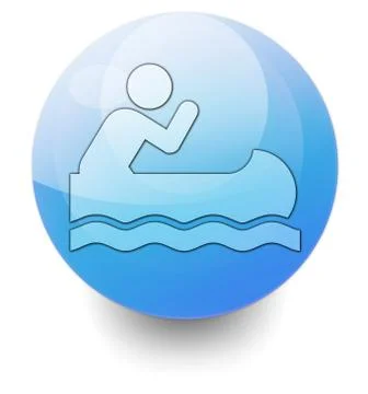 Icon, button, pictogram canoeing Illustrazione stock