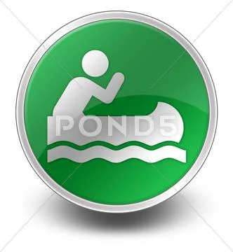 Icon, button, pictogram canoeing Stock Illustration