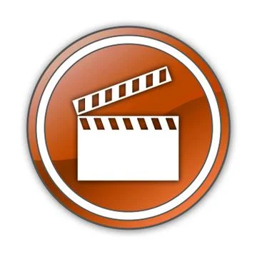 Icon, button, pictogram clapperboard Illustrazione stock