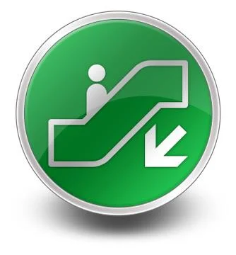 Icon, Button, Pictogram Escalator Down Stock Illustration