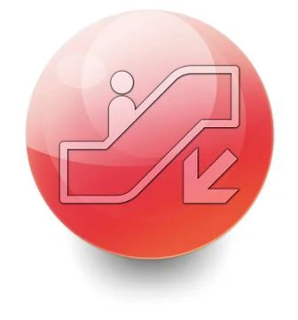 Icon, Button, Pictogram Escalator Down Illustrazione stock