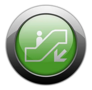 Icon, Button, Pictogram Escalator Down Stock Illustration