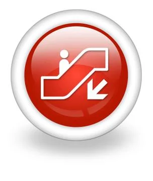Icon, Button, Pictogram Escalator Down Stock Illustration