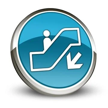 Icon, Button, Pictogram Escalator Down Ilustración de archivo